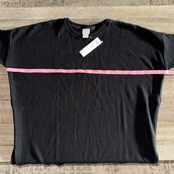 Chico's Ribbed Knit Structured Tunic Top Black - Picture 7 of 10